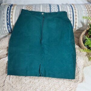 COSA NOVA Vintage 80's Genuine Suede Leather Skirt- Size 11 (Equals Size 28)